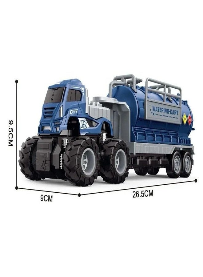 SHIPEASE شاحنة نقل مياه وزيت معدنية مصبوبة من SHIPEASE، غير قابلة للكسر، تعمل بالاحتكاك، لعبة للأطفال الأولاد والبنات، مركبة سحب للخلف (متعددة الألوان، عبوة من قطعة واحدة) - Image 2
